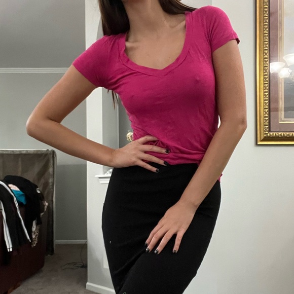 EUC Pink American Eagle Outfitters Full Length Short Sleeve Tank Top - Picture 2 of 5